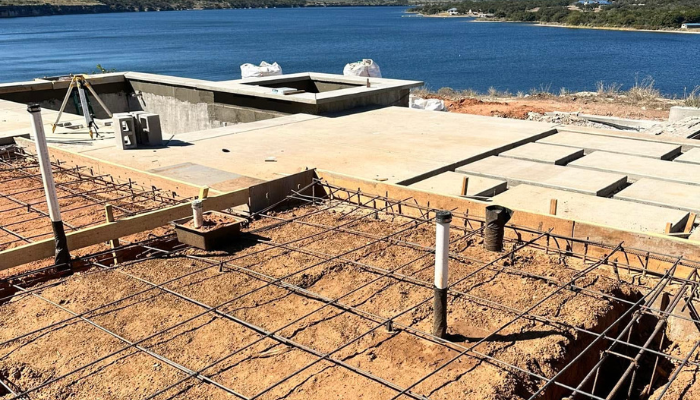 Plumbing Rough In For New Home Construction Overlooking Texas Lake